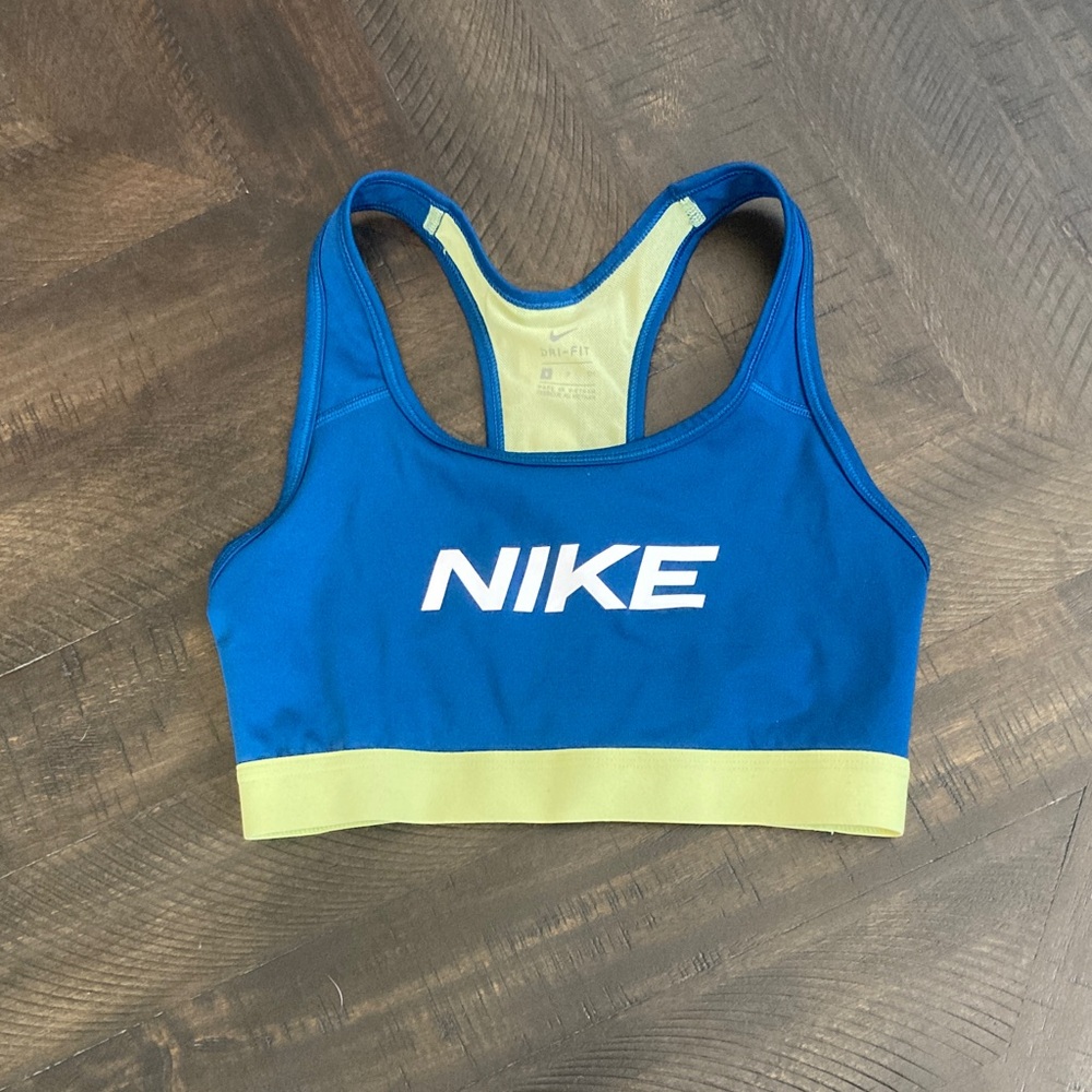Nike Vibrant Blue and Yellow Sports Bra